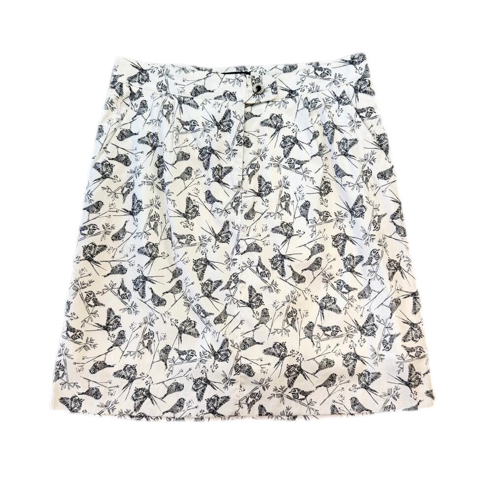 Golfino NEW LONG White Black Bird Print Pearls Golf Lined Athletic Sporty Skort